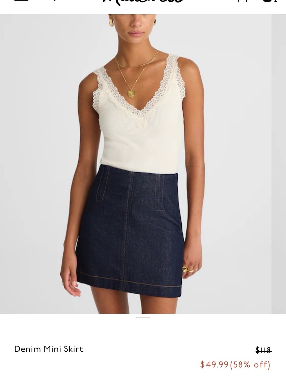Madewell Dark Blue Denim Mini Skirt